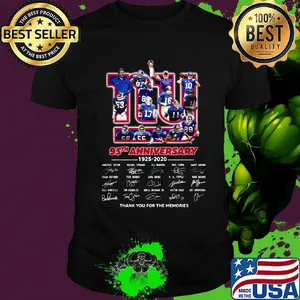 New york giants 95th anniversary 1925 2020 thank you for the memories signatures shirt