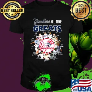 New york yankees all-time greats players signatures shirt
