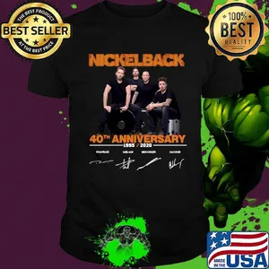 Nickelback band 40th anniversary 1995 2020 signatures shirt