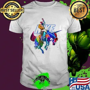 Nike logo riding a horse color shirt
