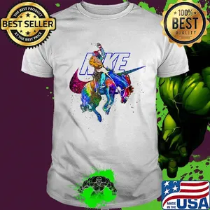 Nike logo riding a horse shirt