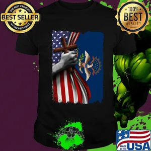 North dakota american flag cross happy independence day shirt