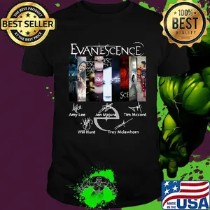 Official Evanescence rock band signature shirt
