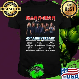 Official Iron Maiden 45th anniversary 1975-2020 signature shirt