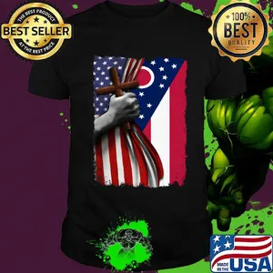 Ohio american flag cross happy independence day shirt