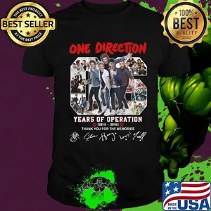 One direction 06 years of operation 2010 2016 thank you for the memories signatures shirt
