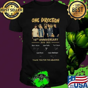 One direction 10th anniversary 2010 2020 thank you for the memories signatures shirt