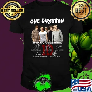 One direction band thank you for everything signatures shirt