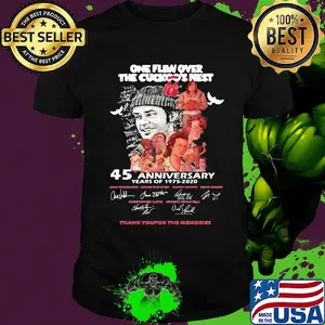 One flew over the cuckoo's nest 45th anniversary years of 1975 2020 thank you for the memories signatures shirt