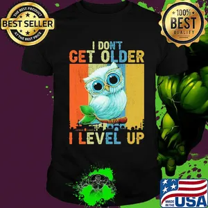 Owl I don't get older I level up vintage shirt
