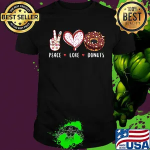 Peace love donuts hearts shirt