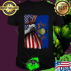 Pennsylvania american flag cross happy independence day shirt