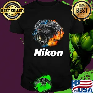 Photography camera nikon fire shirt
