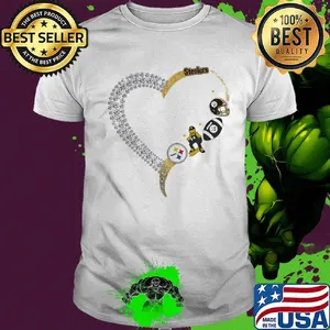 Pittsburgh steelers football logo heart shirt