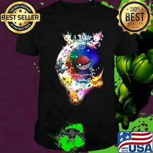 Pokemon cartoon characters stars shirt