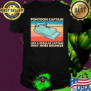 Pontoon captain like a regular captain only more drunk vintage retro shirt