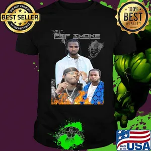 Pop smoke rapper skull fire shirt