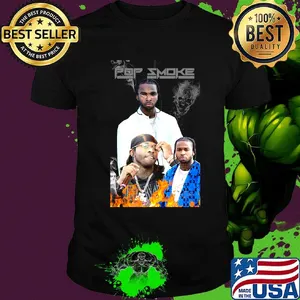 Pop smoke rapper skull fire shirt
