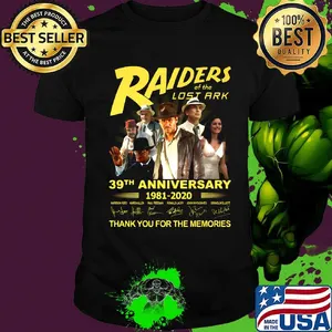 Raiders of the lost ark 39th anniversary 1981 2020 thank you for the memories signatures shirt