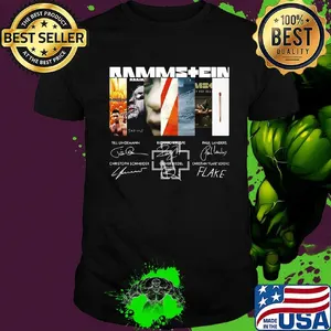 Rammstein band logo members signatures shirt