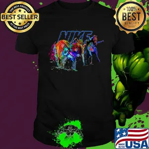 Riding horses nike logo color shirt