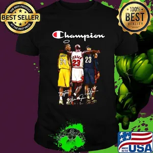 Rip kobe bryant michael jordan lebron james champion basketball signatures shirt