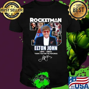 Rocketman 73 elton john 1947 2020 thank you for the memories signature shirt