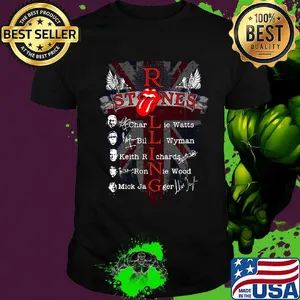 Rolling stones signatures england flag shirt