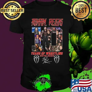 Roman reigns 10 years of wrestling 2010 2020 signature shirt