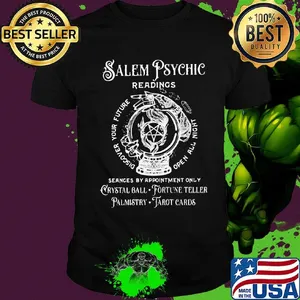 Salem psychic readings discover your future open all night seances by appointment only crystal ball fortune teller palmistry tarot cards shirt