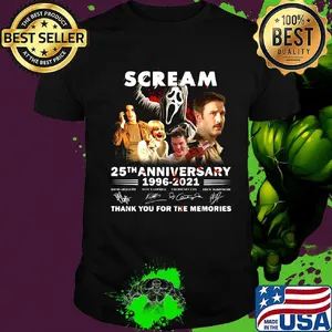 Scream 25th anniversary 1996 2021 thank you for the memories signatures shirt