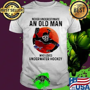 Scuba diving never underestimate an old woman who loves underwater hockey sunset shirt
