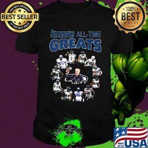 Seattle seahawks all-time great signatures shirt