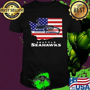 Seattle seahawks american flag happy independence day shirt
