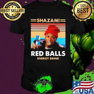 Shazam red balls energy drink vintage retro shirt
