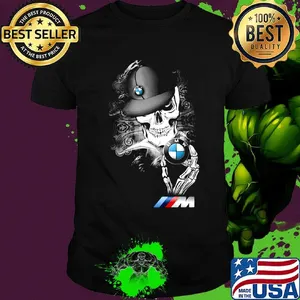 Skeleton skull bmw logo shirt