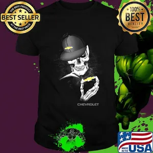 Skeleton skull chevrolet logo shirt