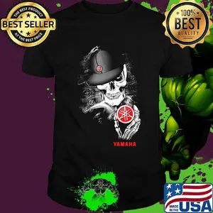 Skeleton skull yamaha logo shirt