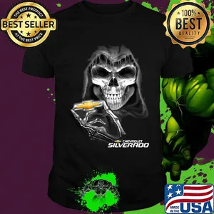 Skull chevrolet silverado logo shirt