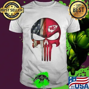 Skull kansas city chiefs american flag independence day shirt