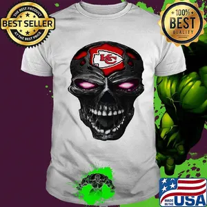 Skull kansas city chiefs football logo light shirt