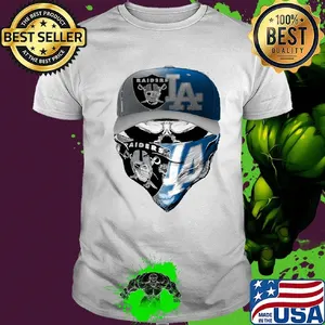 Skull mask los angeles raiders and los angeles dodgers shirt