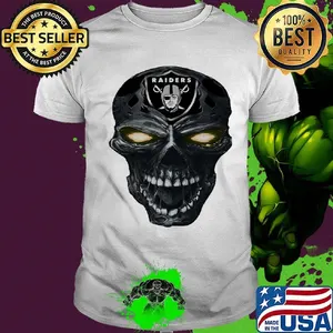 Skull oakland raiders football logo light shirt
