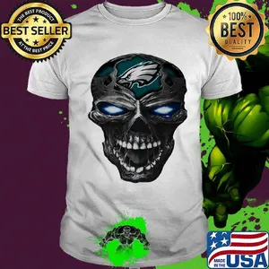 Skull philadelphia eagles football logo light shirt