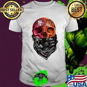 Skull wear mask san francisco 49ers and san francisco giants shirt
