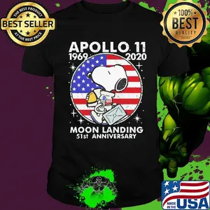 Snoopy apollo 11 1969 2020 moon landing 51st anniversary american flag independence day shirt