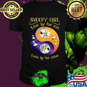 Snoopy girl live by the sun love by the moon shirt