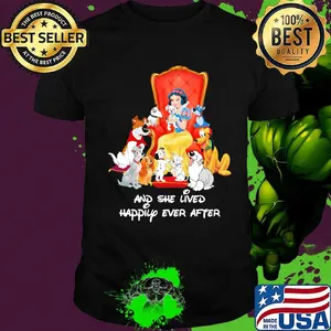 Snow white and dogs and she lived happily ever after shirt