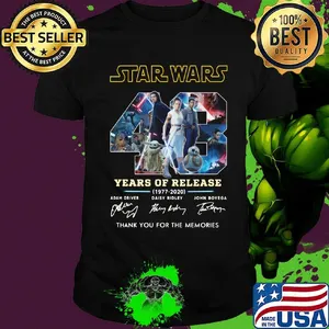 Star wars 48 years of release 1977 2020  thank you for the memories signatures shirt