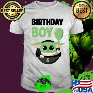 Star wars baby yoda birthday boy 5 balloon shirt